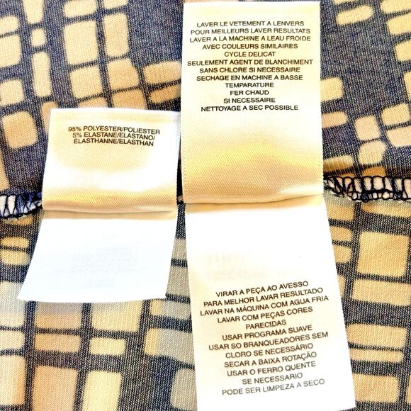 Jones Studio NY Sleeveless Blouse (1X), Drape Cowl Neck, White w/Blue Print NWOT - Picture 11 of 11